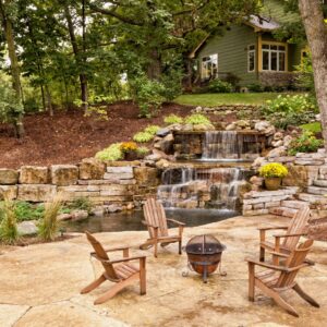 patio with beautiful landscaping