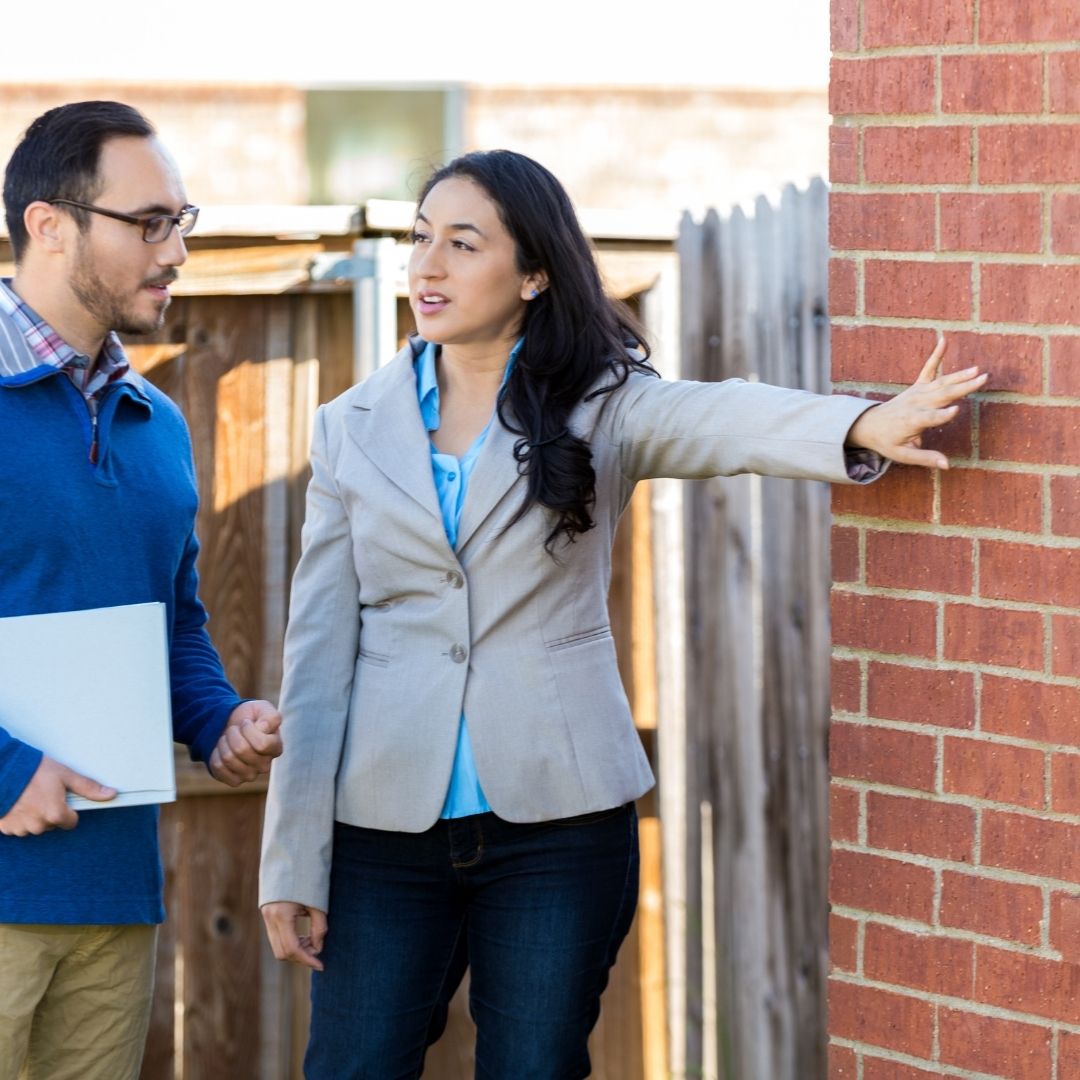 realtor showing home